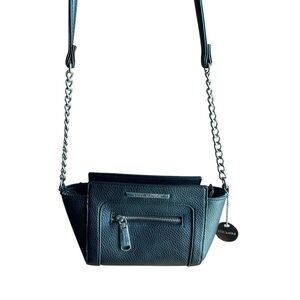 Steve Madden black and gold cross shoulder bag